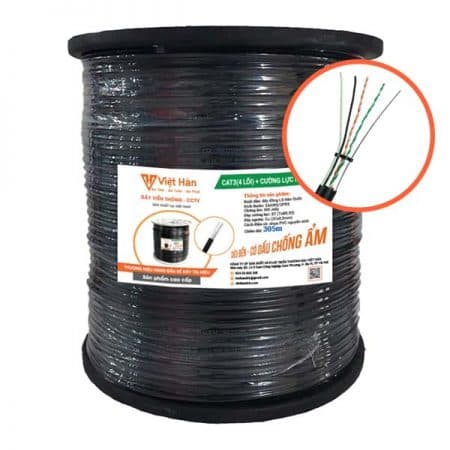 Cáp mạng CAT3 kèm nguồn có cường lực LS-DVH – PVC