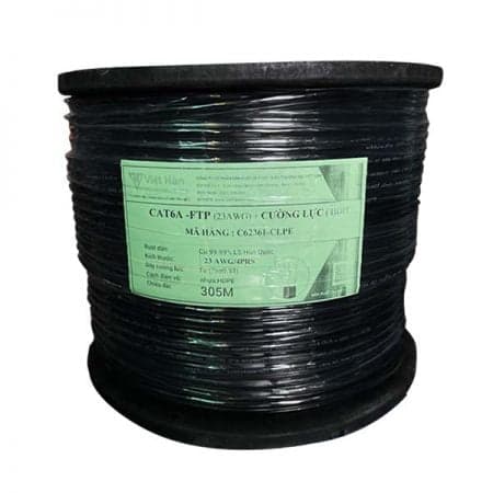 Cáp mạng CAT6A FTP kèm cường lực 23AWG – PE