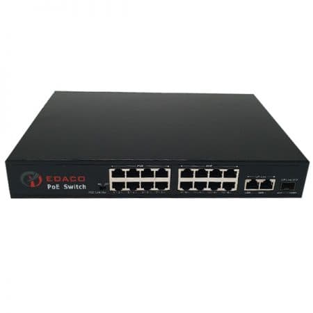 Switch Poe 16 cổng EDACO + 2 Uplink