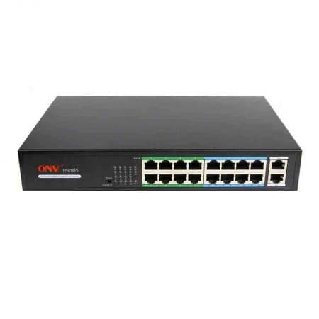 Switch Poe 16 Port Onv H1016PLS + 2 Uplink