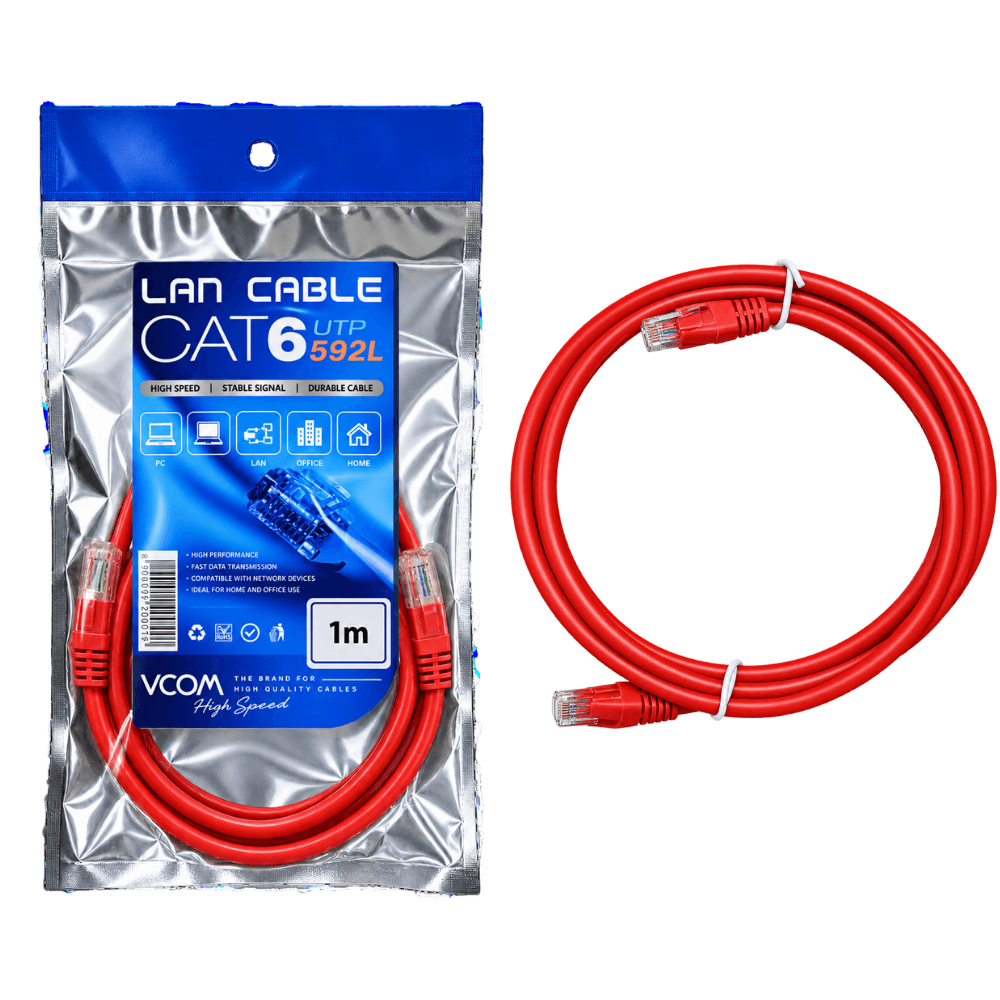 Dây Nhảy Mạng VCOM Cat6 UTP 24AWG Stranded 2m