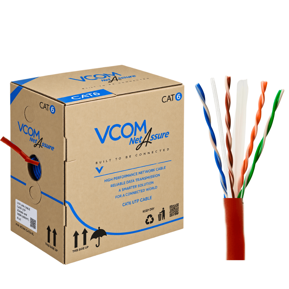 Cáp Mạng VCOM Cat6 UTP 24AWG PVC 305m
