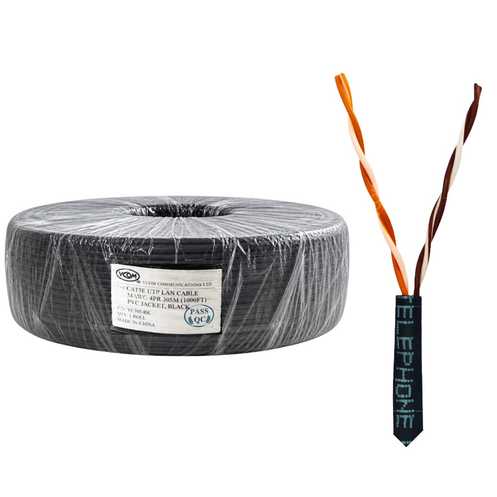Dây Dropwire Camera VCOM 4 Lõi Đồng 0.5mm PVC 305m