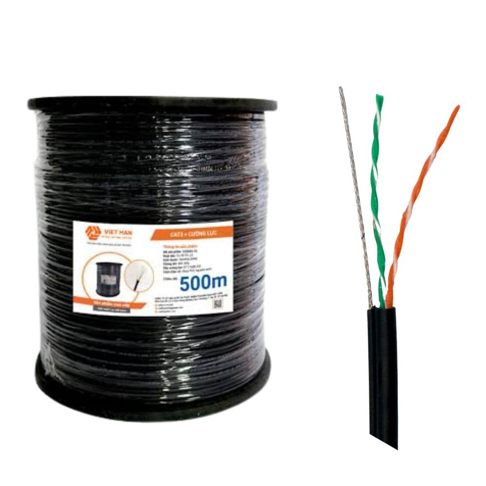 Cáp CAT3 Việt Hàn 26AWG PE Có Cường Lực 500m