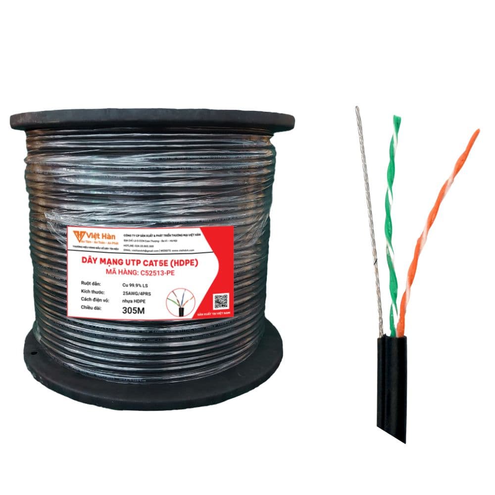 Cáp Mạng Việt Hàn LS-DVH Cat5e UTP 25AWG PE 305m