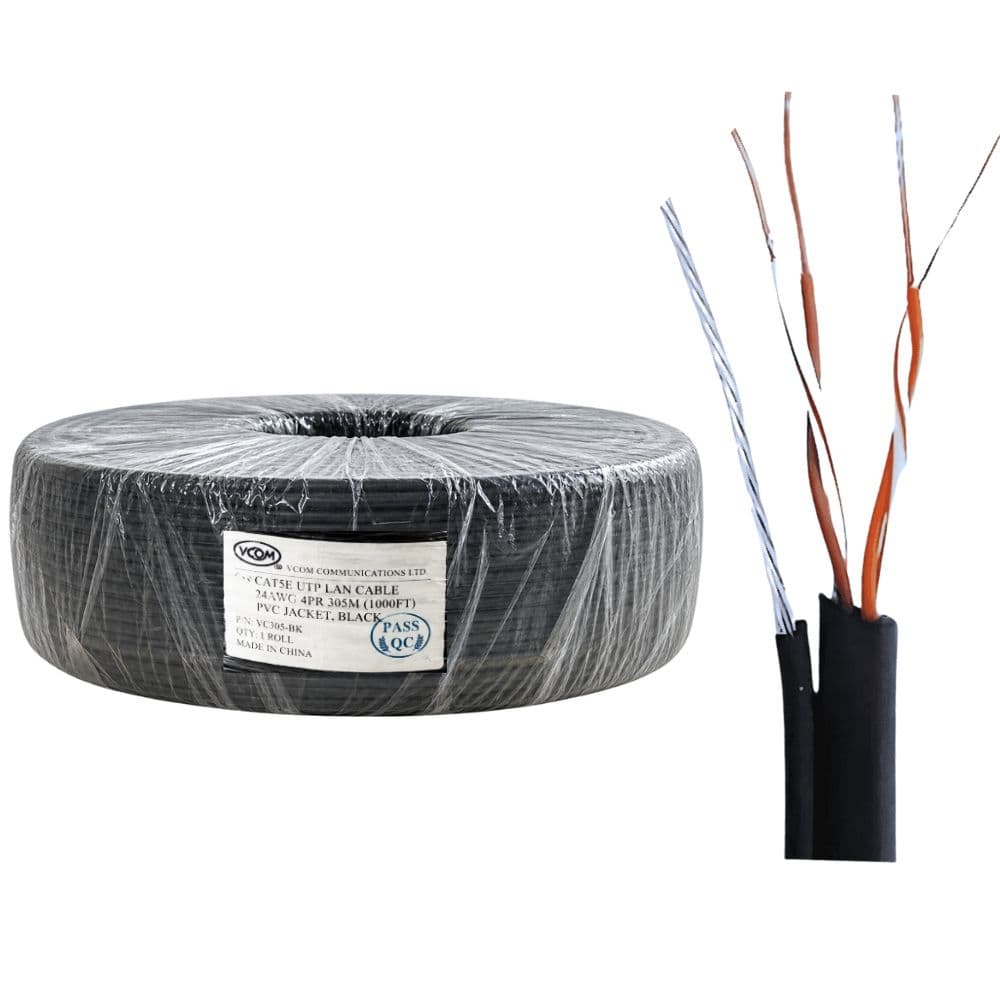 Dây Dropwire Camera VCOM 4 Lõi Đồng 0.4mm PVC Có Thép Treo 300m