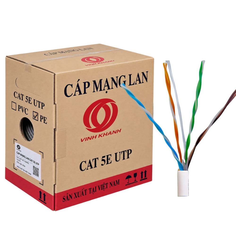 Cáp Mạng VCOM Cat5e UTP 25AWG PVC 305m