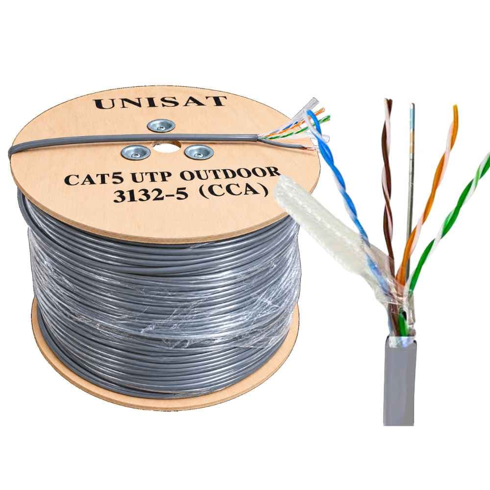 Cáp Mạng UNISAT Cat5e FTP CCA 4x2x0.51mm PVC Xám 305m