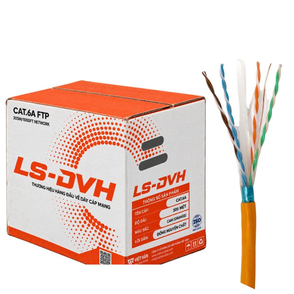 Cáp Mạng Việt Hàn LS-DVH Cat6A FTP 23AWG PVC 305m