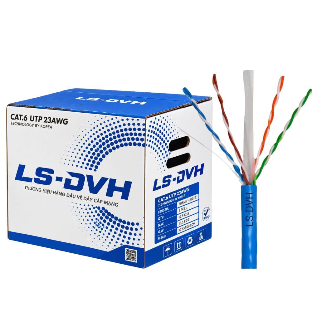 Cáp Mạng Việt Hàn LS-DVH Cat6 UTP 23AWG PVC 305m