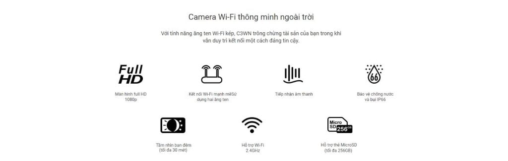 Camera Wifi EZVIZ C3WN 2MP 1080P