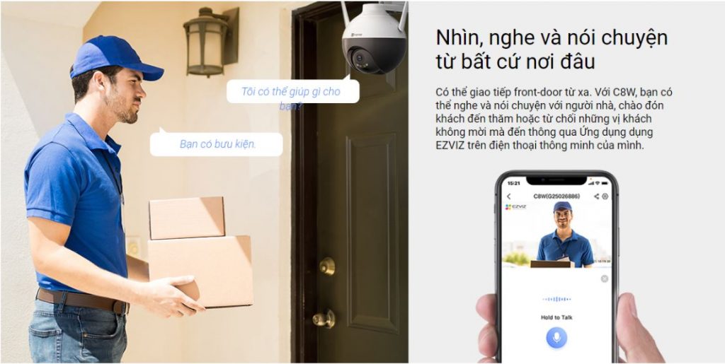 Camera Wifi ngoài trời 4MP EZVIZ C8W quay quét 360 độ