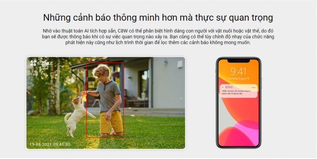 Camera Wifi ngoài trời 4MP EZVIZ C8W quay quét 360 độ