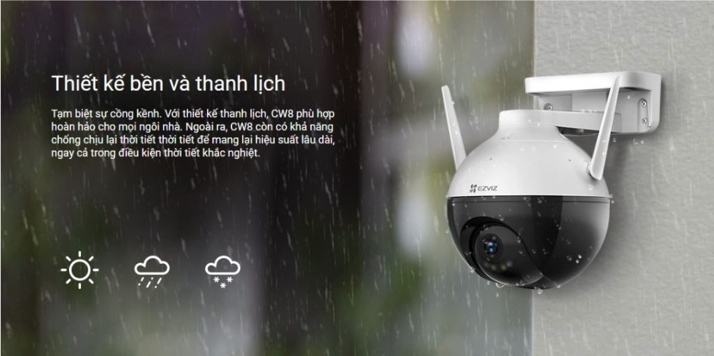 Camera Wifi ngoài trời 4MP EZVIZ C8W quay quét 360 độ