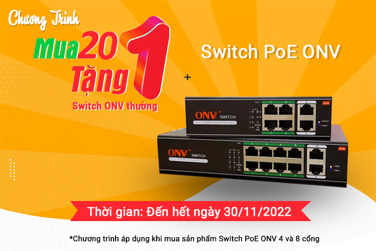 Chương trình khuyến mãi mua Switch ONV 20 tặng 1