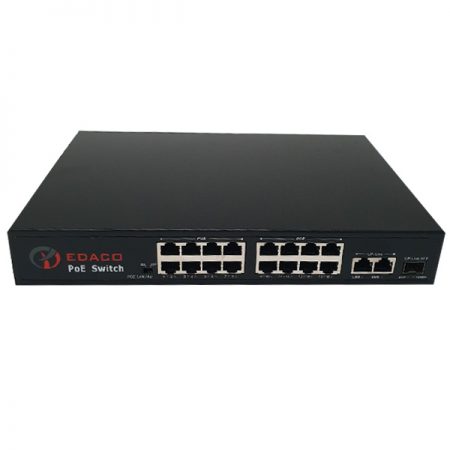Switch Poe 16 cổng EDACO + 2 Uplink